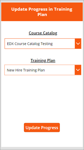 Select course catalog and training plan