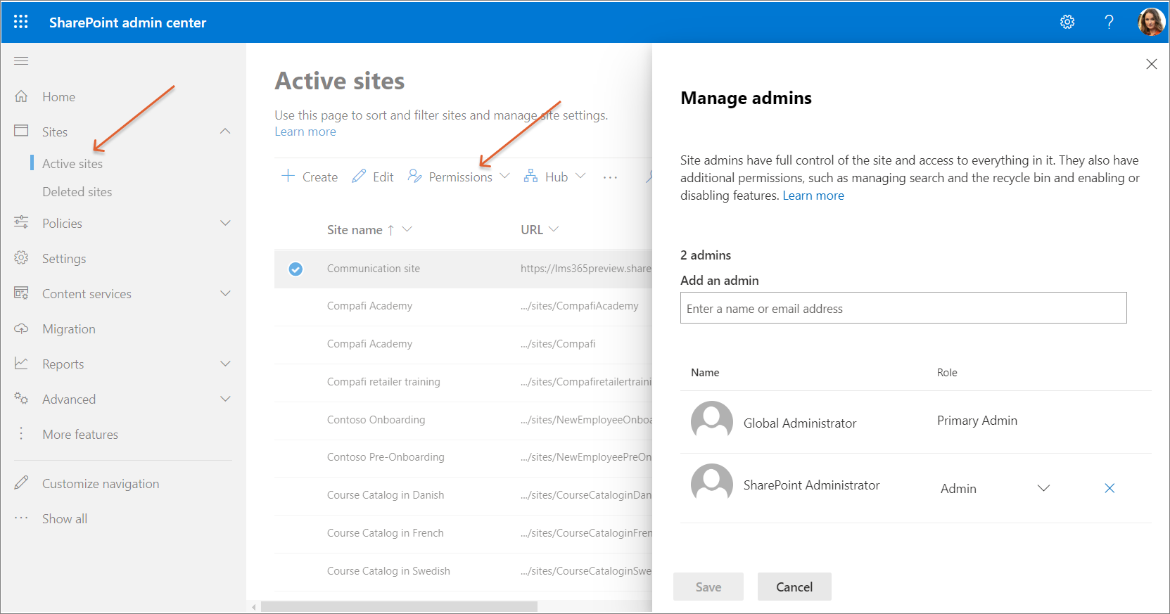 Manage permissions for the account to be able to install LMS365